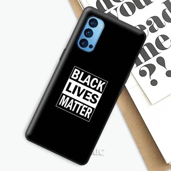 Black Lives Matter George Floyd Black Soft Case for Oppo Find X2 Neo Lite A5 A9 2020 Reno 3 4 F11 Pro A52 A72 5G Ace 2 TPU Cover