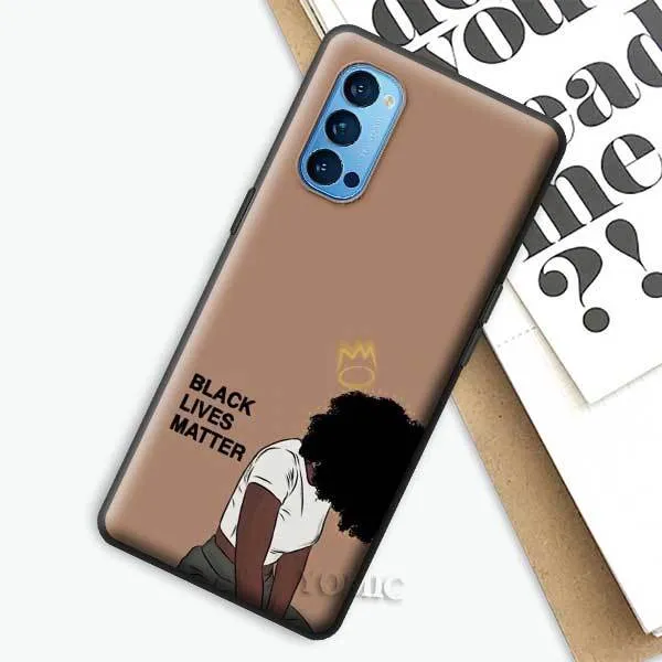 Black Lives Matter George Floyd Black Soft Case for Oppo Find X2 Neo Lite A5 A9 2020 Reno 3 4 F11 Pro A52 A72 5G Ace 2 TPU Cover