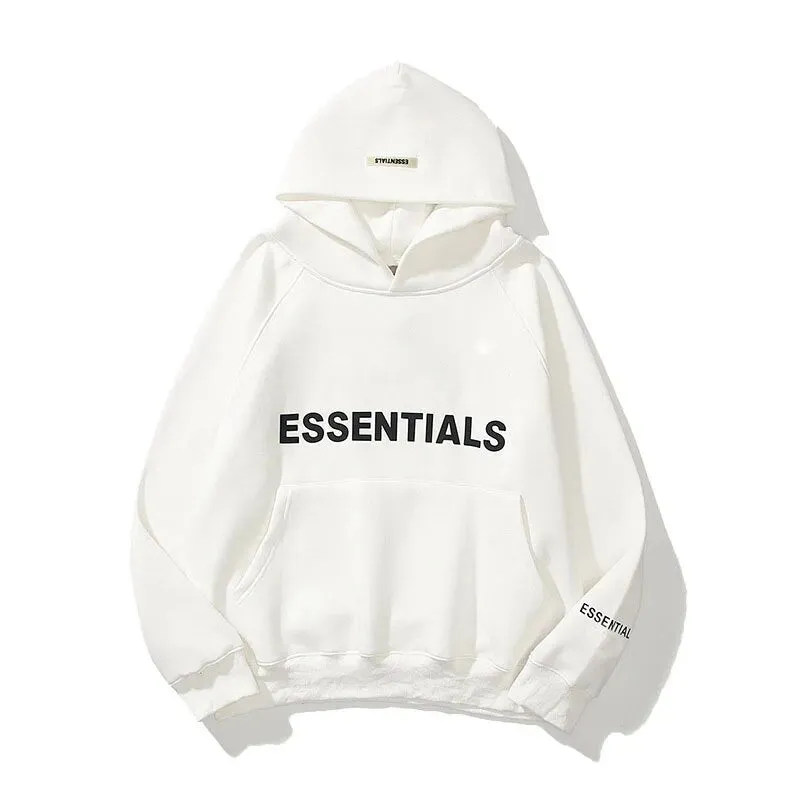Essentials Hoodie Men's Reflective Letter Printed Oversized Hoodies Sweatshirts Women Fashion Pullover Hip Hop Street Sweat Tops