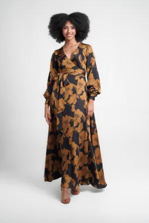 Fluidity Satin Wrap Dress