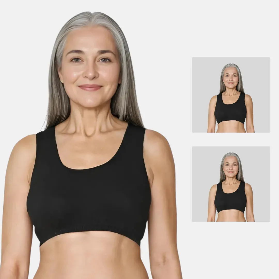 Lounge/Home Bra For Elderly | Non Padded | Non Wired | Racerback | Full Coverage | 2 Pack