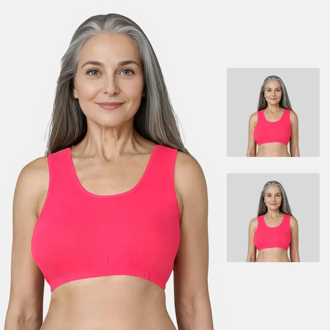 Lounge/Home Bra For Elderly | Non Padded | Non Wired | Racerback | Full Coverage | 2 Pack
