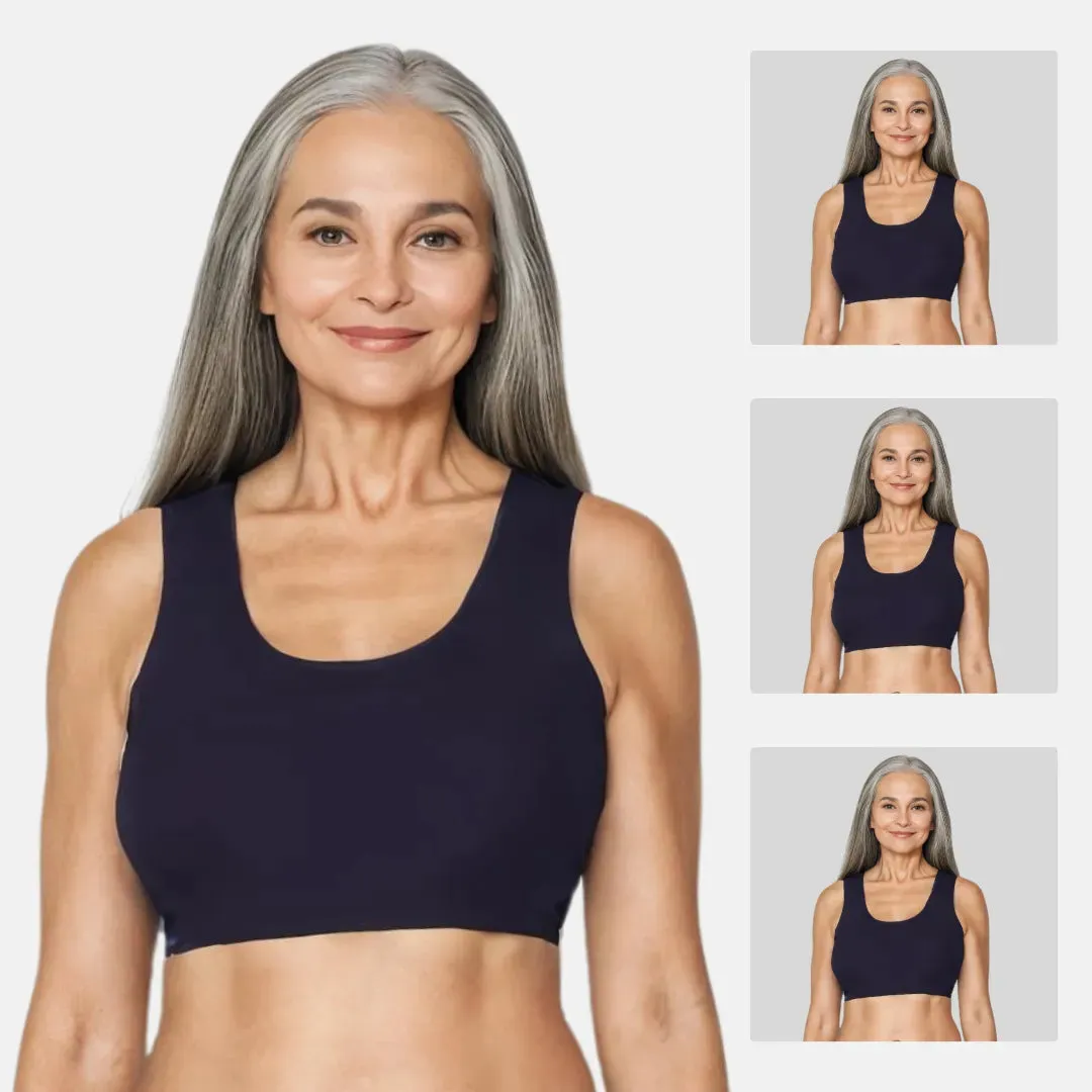Lounge/Home Bra For Elderly | Non Padded | Non Wired | Racerback | Full Coverage | 3 Pack