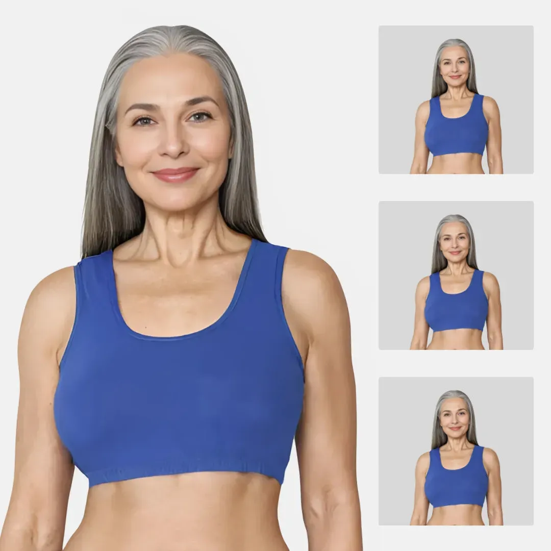 Lounge/Home Bra For Elderly | Non Padded | Non Wired | Racerback | Full Coverage | 3 Pack