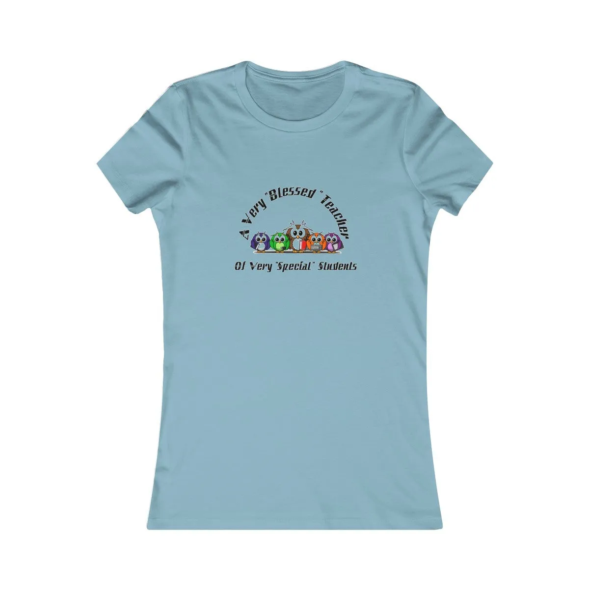 "Blessed Owl Teacher" Black Letters Women's Favorite Tee