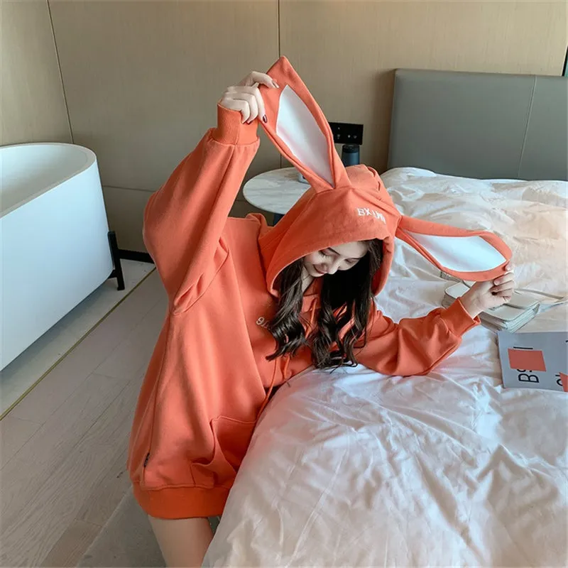"SOMETIME" RABBIT EAR THIN HOODIE UB2650