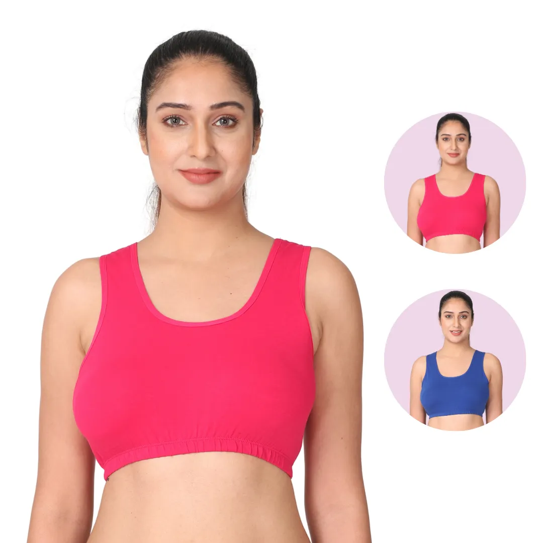 Sleep Bra | Lounge Bra | Non Padded | Non Wired | Full Coverage | Racerback | Pack Of 2
