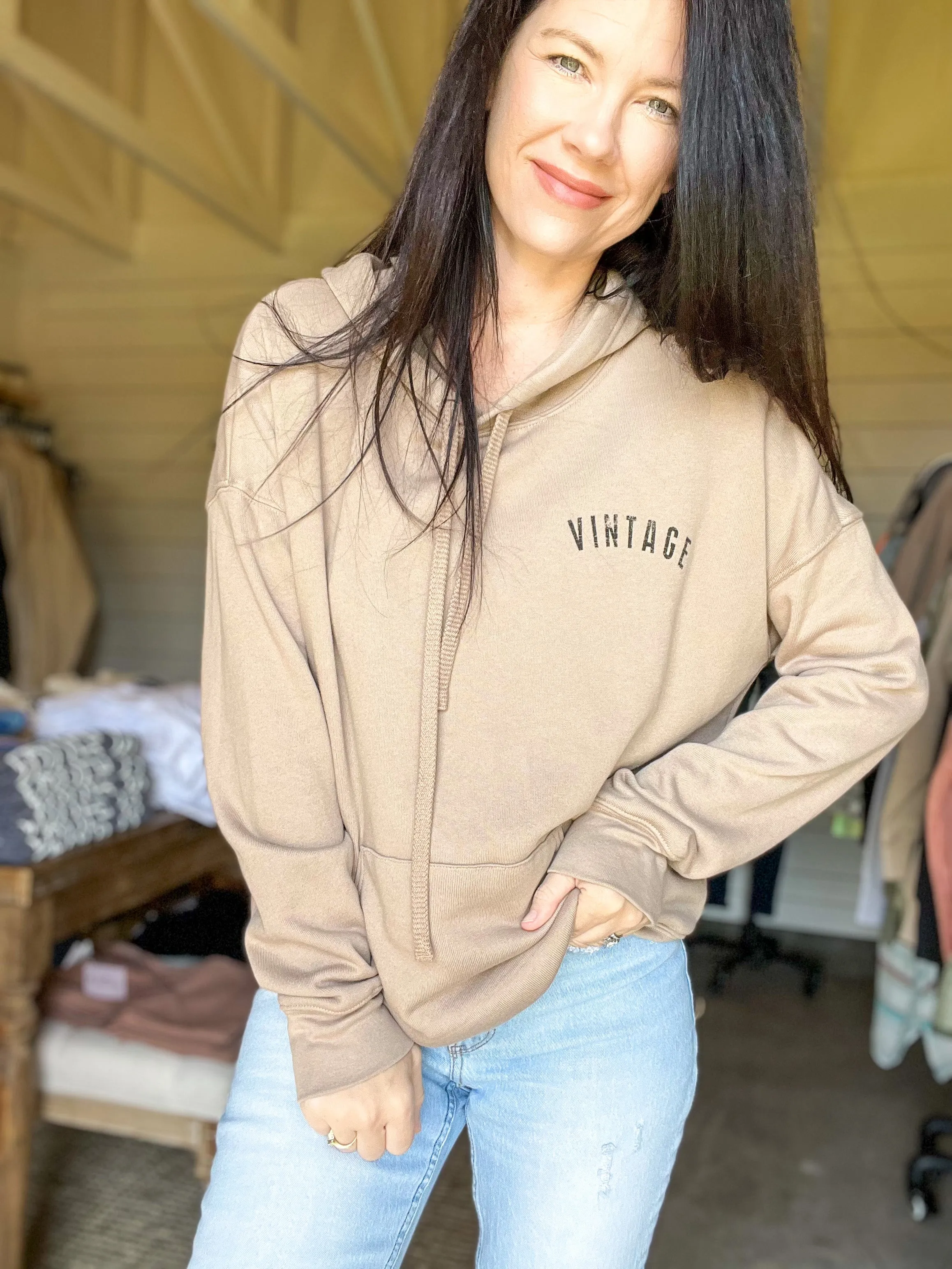 Tan Vintage Hoodie