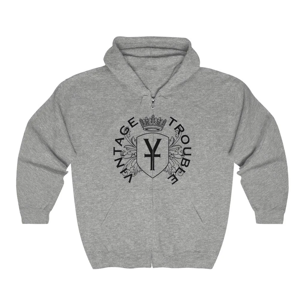 Vintage Trouble Crest 2 - Men's Zip Hoodie